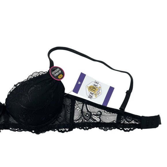 NWOT René Rofé Extreme Push Up Bra Black Lace Convertible Strap 34A - Picture 8 of 12